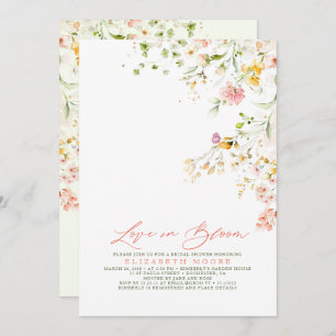 Invitación Elegante Summer Meadow Wildflowers Ducha de novias