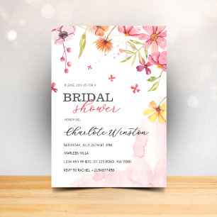 Invitación Elegante Summer Meadow Wildflowers Ducha de novias