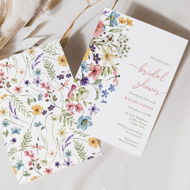 Invitación Elegante Summer Meadow Wildflowers Ducha de novias (Subido por el creador)