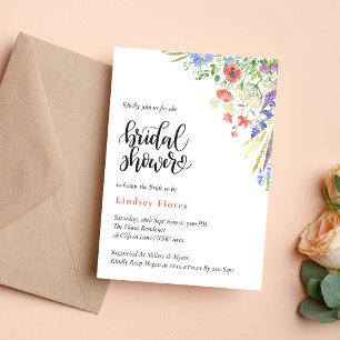 Invitación Elegante Summer Meadow Wildflowers Ducha de novias