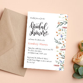Invitación Elegante Summer Meadow Wildflowers Ducha de novias