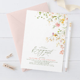 Invitación Elegante Summer Meadow Wildflowers Party Engagemen