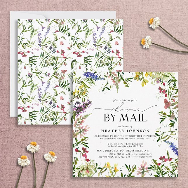 Invitación Elegante Summer Wildflower Bridal Shower Mail (Subido por el creador)