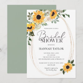 Invitación Elegante Sunflowers Eucalyptus Bridal Shower