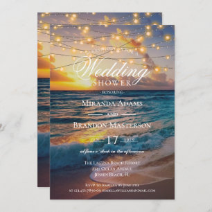 Invitación Elegante Sunset Beach Summer Wedding Ducha