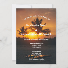 Invitación Elegante Sunset Beach Verano Boda Náutico Invi