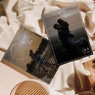 Invitación Elegante Superposición 2 Boda de fotos