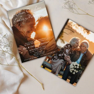 Invitación Elegante superposición 50 aniversario Boda 2 foto