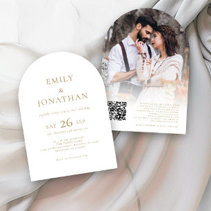 Invitación Elegante Superposición de Foto con Letra Dorada Ar