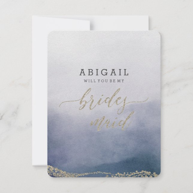 Invitación Elegante Surf Acuarela Serás Mi Novia (Anverso)