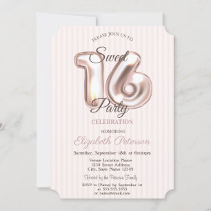 Invitación Elegante Sweet Striped 16