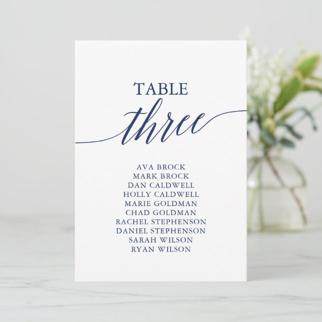 Invitación Elegante tabla azul de la Marina Número 3 de asien (Anverso de pie)