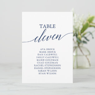 Invitación Elegante tabla azul de la Marina Número de asiento