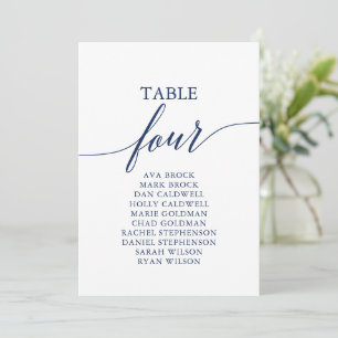 Invitación Elegante tabla azul de la Marina Número de asiento
