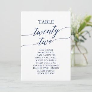 Invitación Elegante tabla azul de la Marina Número de asiento