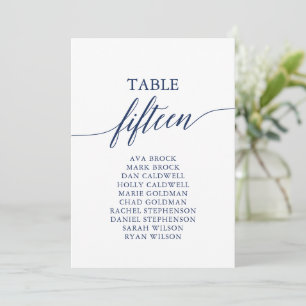 Invitación Elegante tabla azul de la Marina Número de asiento