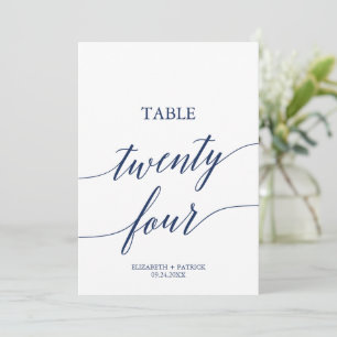 Invitación Elegante Tabla de caligrafía de la marina 24 Númer