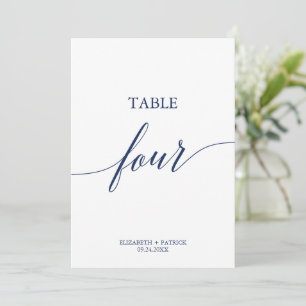 Invitación Elegante tabla de caligrafía de la marina cuatro n
