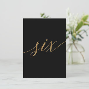 Invitación Elegante tabla de caligrafía de oro y negro número
