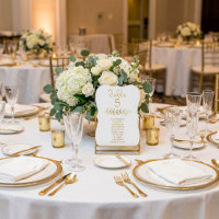 Elegante Tabla de efecto oro Número de asiento 5