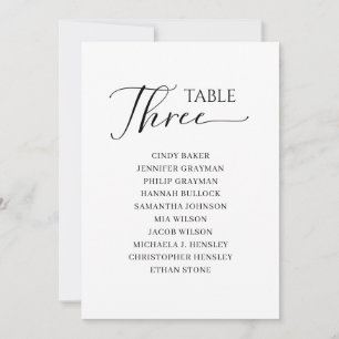 Invitación Elegante Tabla de guiones negros Número de asiento