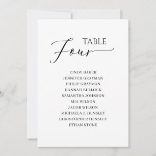 Invitación Elegante Tabla de guiones negros Número de asiento