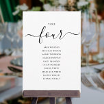 Invitación Elegante Tabla de guiones negros Número de asiento<br><div class="desc">Estas elegantes tarjetas gráficas de doble cara de escritura de firma en blanco y negro número 4 son perfectas para todas las celebraciones. Diseñado por Thisisnotme©</div>