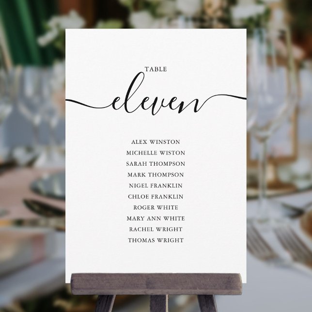 Invitación Elegante tabla de guiones negros número de asiento (Subido por el creador)