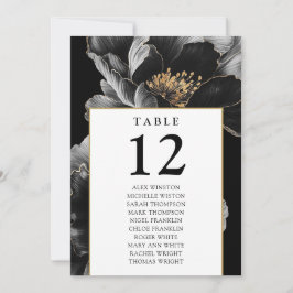 Invitación Elegante tabla de mesa floral moderna