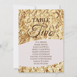 Invitación Elegante Tabla de Oro Número 2 Dos Asientos