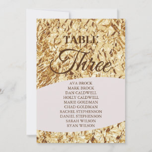 Invitación Elegante Tabla de Oro Número 3 Tres Asientos