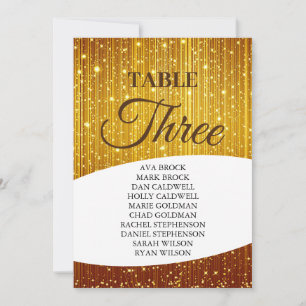 Invitación Elegante Tabla de Oro Número 3 Tres Asientos