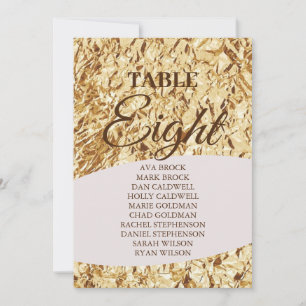 Invitación Elegante Tabla de Oro Número 8 Ocho Asientos