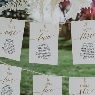 Invitación Elegante Tabla de Oro Número de Asientos 2