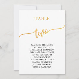 Invitación Elegante Tabla de Oro Número de Asientos 2
