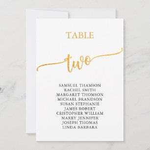 Invitación Elegante Tabla de Oro Número de Asientos 2