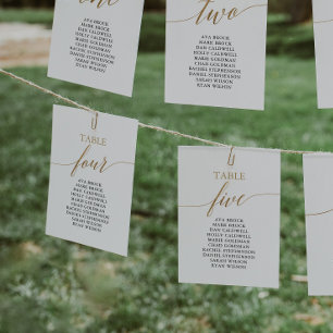 Invitación Elegante Tabla de Oro Número de Asientos 4
