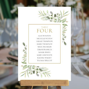 Invitación Elegante tabla de verdor Número de asiento