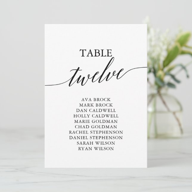 Invitación Elegante Tabla Negra Número de Asientos 12 (Anverso de pie)