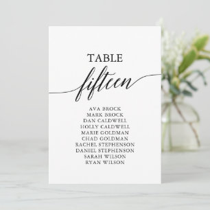 Invitación Elegante Tabla Negra Número de Asientos 15