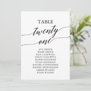 Invitación Elegante Tabla Negra Número de Asientos 21