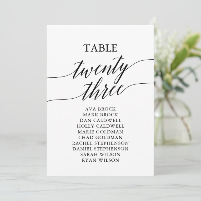 Invitación Elegante Tabla Negra Número de Asientos 23 (Anverso de pie)