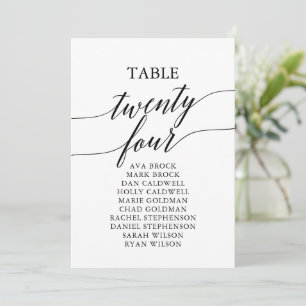 Invitación Elegante Tabla Negra Número de Asientos 24
