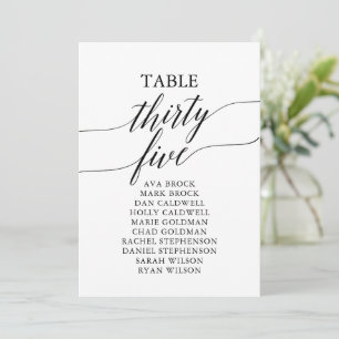 Invitación Elegante Tabla Negra Número de Asientos 35