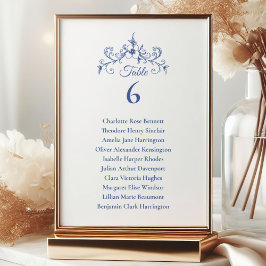 Invitación Elegante tablero de asientos de Boda azul romántic