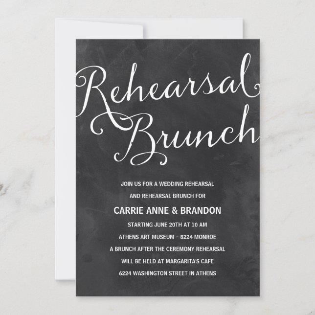 Invitación Elegante tablero de papel| Brunch de ensayo de Mod (Anverso)