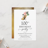 Elegante tacones altos de oro floral 100 cumpleaño