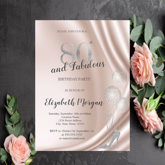 Invitación Elegante tacones altos, fiesta de cumpleaños númer (Subido por el creador)
