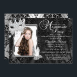 Invitación Elegante talón de máscaras Masquerade Foto Dulce 1<br><div class="desc">Dulce Invitación A La Mascarada De Plata Y Negro. POR FAVOR,  NOTE todas las imágenes planas! ¡¡NO tienen Perlas ni Joyas reales!!</div>