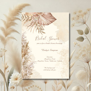 Invitación Elegante taupe Boho Neutral minimalista ducha de n